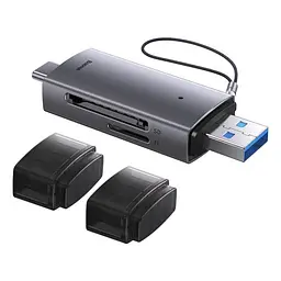 Карт рiдер Baseus Lite Series USB-A & Type-C to SD/TF Card Reader Сірий WKQX060113 - мініатюра 6
