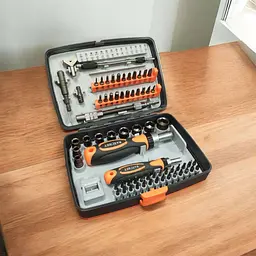 Набір викруток Torx Ratchet 68 в 1, тріщотковий реверсивний механізм, магнітні біти, поворотна ручка, кейс - мініатюра 2