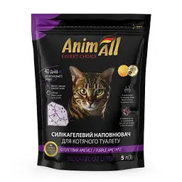 Наповнювач силікагелевий для котів AnimAll Premium Кристали аметиста, 5 л (2,1 кг)