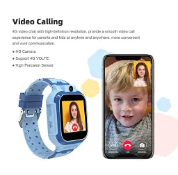 Смарт-годинник телефон дитячий LEMFO LT37 4G GPS Wi-Fi з відеодзвінком SIM-карта силіконовий ремінець Blue (18758) - мініатюра 6