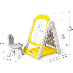 Мольберт для малювання зі стільцем Mealux Felix (KD-G012 Yellow) - мініатюра 3