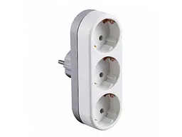 Розгалуджувач EUROELECTRIC 3 гнізда білий із заземленням X3, 16A - мініатюра 2