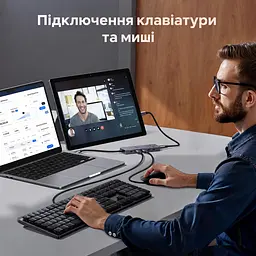 Док-станція USB-C UGREEN Revodok Pro CM818 6 в 1 2 USB-A та 2 USB-C сірий (75775) - мініатюра 9