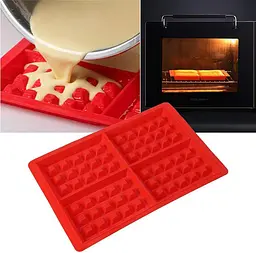 Форма силіконова для випікання вафель 28x18x1.5 см, Kitchen Master Рожевий 86200 - мініатюра 7