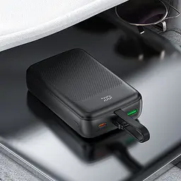 УМБ Acefast 20000mAh 22,5W PD,QC3.0 USB-A+USB-C In/Out,built-in cable M14 Black - мініатюра 6