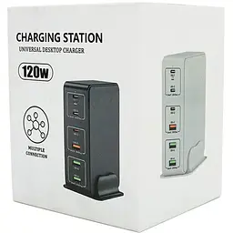 Зарядний пристрій універсальний Voltronic fast charger USB QC3.0/PD/PPS 120W чорний - мініатюра 3