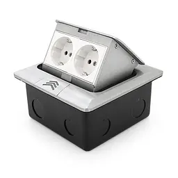 Розетка подвійна напольная висувна із заземленням J28L, Input: AC 100-250V 16A, White - мініатюра 2