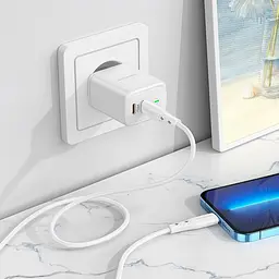 Зарядний пристрій Borofone Type-C to Lightning Reacher BN9 2Type-C 35W біле - мініатюра 4