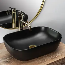 Умивальник Rea Belinda black mat накладний чорний матовий REA-U8470, Чорний матовий - мініатюра 2