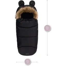 Зимовий конверт MoMi Sleeping bag black чорний - мініатюра 4