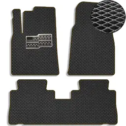 Килимки в салон EVA для Chevrolet Captiva 2006-2010 з підп'ятником Чорні-Коричневий кант 5 шт