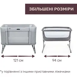 Дитяче ліжечко Chicco Next2Me Forever 3 в 1 сіре (79650.61) - мініатюра 6