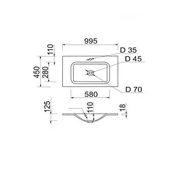 Умивальник Adamant FRATE 100 white-01 99,5 см - мініатюра 5