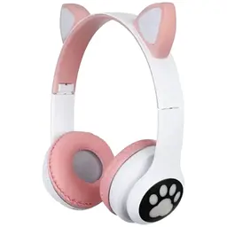Бездротові дитячі навушники Cat Ear VZV-23M Bluetooth з котячими вушками рожеві - мініатюра 2