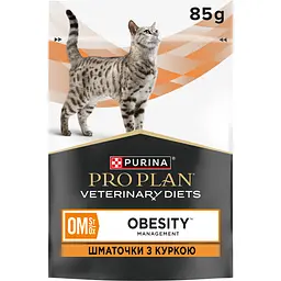 Набір вологого корму для дорослих котів Purina Pro Plan Veterinary Diets OM Obesity Management St/Ox для схуднення з куркою (10 x 85 г)  - мініатюра 6