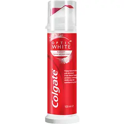 Зубна паста Colgate Optic White сяюче відбілювання в помпі 100 мл