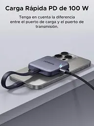 Магнітний USB-C кардрідер Ugreen SD/TF UHS-II 312MB/s PD 100W, алюміній - мініатюра 6