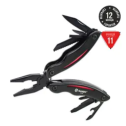 Мультитул Ganzo G109, (16.5 см) 10 функций, черный с красным + чехол