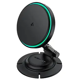 Автотримач з Бездротовий зарядний пристрій Acefast D65 Magnetic Wireless Charging 15W Black
