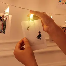 Світлодіодна гірлянда Sun Lamp з прищіпками для фото 20 led 3 м на батарейках - мініатюра 3