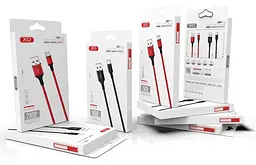 USB Кабель XO NB143 MicroUSB Braided 2.4A 2.0m Чорний/Червоний - мініатюра 2