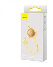 Кабель Baseus Bright Mirror 2 Series 3-in-1 Cable USB to MicroUSB+Lightning+Type-C 3.5A 1.1m CAMJ010011 Yellow - мініатюра 5