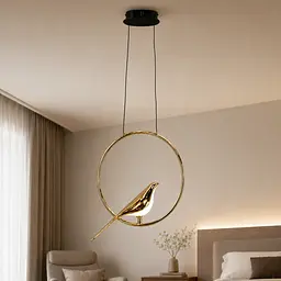 Світлодіодна підвісна люстра Artlight 21130/1GD з декоративною птицею, 5 Вт, золото + чорний - мініатюра 2