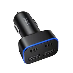 Автомобільний зарядний пристрій HOCO Z63 Barry four-port car charger Чорний