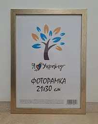 Фоторамка 21Х30, (А4), золотиста, 1611-469-3, ОРГСКЛО+ДВП                                      