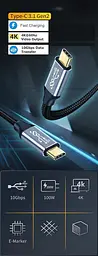 Кабель USB-C - USB-C 3.1 Gen2 10Gbps Передача даних, 100W 20V/5A 3.3ft USB Type C PD Швидкий зарядний кабель 4K Відеовихід - мініатюра 2