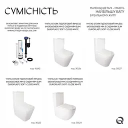 Комплект арматури для бачка унітазу Qtap GB з подвійною круглою кнопкою змиву 4,8 см та клапаном нижньої подачі води, 3/6L CHR - мініатюра 5