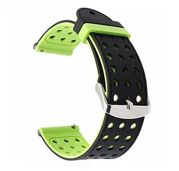 Подвійний ремінець Primo з перфорацією для годинника Huawei Watch 2 Black Green - мініатюра 2