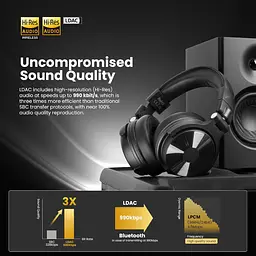 Гарнітура OneOdio Studio Max 1, Bluetooth, Hi-Res Wireless/LDAC +3,5мм/6,35мм Audio - мініатюра 7