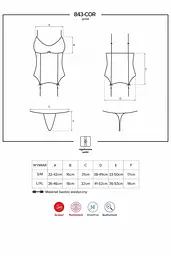 Ніжний корсет OBSESSIVE 843-COR підкреслить Вашу грацію Obsessive 843-COR-2 б L/XL 88687 - мініатюра 4