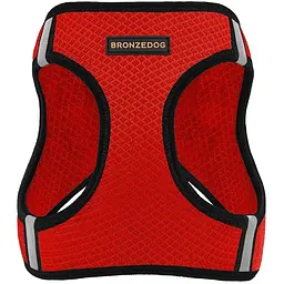 Шлея для собак Bronzedog Mesh Vest, розмір М, 42х47 см, червона - мініатюра 2