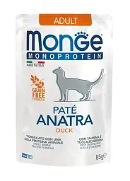 Корм Monge Cat Wet Monoprotein Anatra вологий з качкою для дорослих котів 85 гр