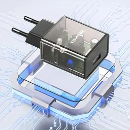 Адаптер мережевий Awei C9, USB зарядний блок, чорний, вихід 5V 2.4A - мініатюра 2