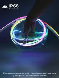 Розумна неонова RGB LED стрічка 5 м, Світлодіодна неонова RGB-стрічка USB, Bluetooth з пультом, біла (2660334341) - мініатюра 9