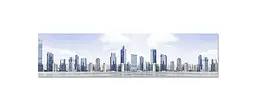 Вініловий кухонний фартух Хмарочоси наклейка для кухні ПВХ вид на Місто Блакитний Happy Pocket Z181721 - мініатюра 7