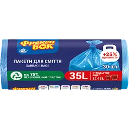 Пакет для смiття Фрекен Бок п/е HD 50х60 синій 35 л. 30 шт. - мініатюра 2