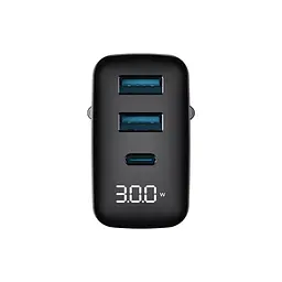 Зарядний пристрій Havit UCLE001 GaN 30 Вт 2хUSB-A USB-C (HV-UCLE001-BK) - мініатюра 3