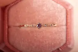 Каблучка з червоного золота з рожевим фіанітом 17 K-0158
