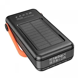 Універсальна мобільна батарея із сонячною панеллю Hoco DB33 Plus Rising 22.5W+PD20W Sun Solar 30 000mAh чорний - мініатюра 3