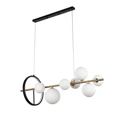 Люстра стельова LED Levistella 918LP267-7 GAB+WH, 7 плафонів, чорний/золотий, сучасний стиль