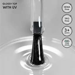 Топ для гель-лаку без липкого шару з УФ фільтром Glossy Top With UV Shelly 12 мл - мініатюра 2