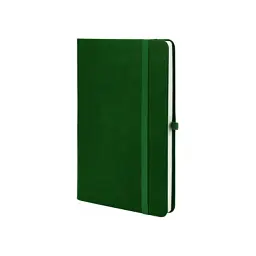 Книга записна Optima Nebraska А5, м'яка обкладинка, гумка, білий блок, лінія, зелена (O20124-04)