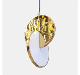 Золотий дизайнерський LED-підвіс Artlight 8219S GD із дзеркальною латунною пластиною та світловим колом - мініатюра 3