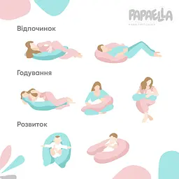 Подушка для вагітних та годування Papaella з ґудзиком 30х190 см (8-31484*001) - мініатюра 6