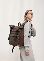 Рюкзак ролл Sambag унісекс RollTop LTT шоколадний 41 x 30 x 16 см (24238020) - мініатюра 2
