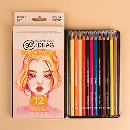 Набір олівців кольорових 99IDEAS "Color Expert" 12 кольорів, People Set, металева коробка, 99CE-12PEOP - мініатюра 4